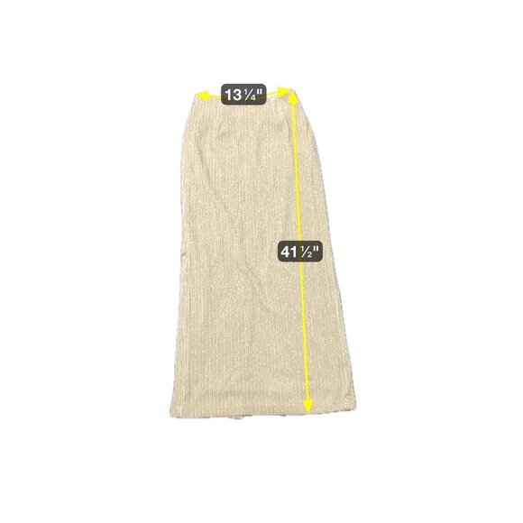 Cache Pencil Maxi Skirt Metallic Ribbed Size 6 Flat Front Elegant Evening Wear - Picture 7 of 9